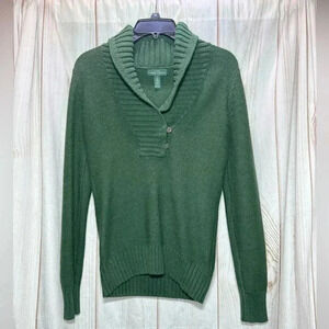 Lauren Ralph Lauren Jeans Co. Women's Knit Sweater Green Cowl Neck Size Small